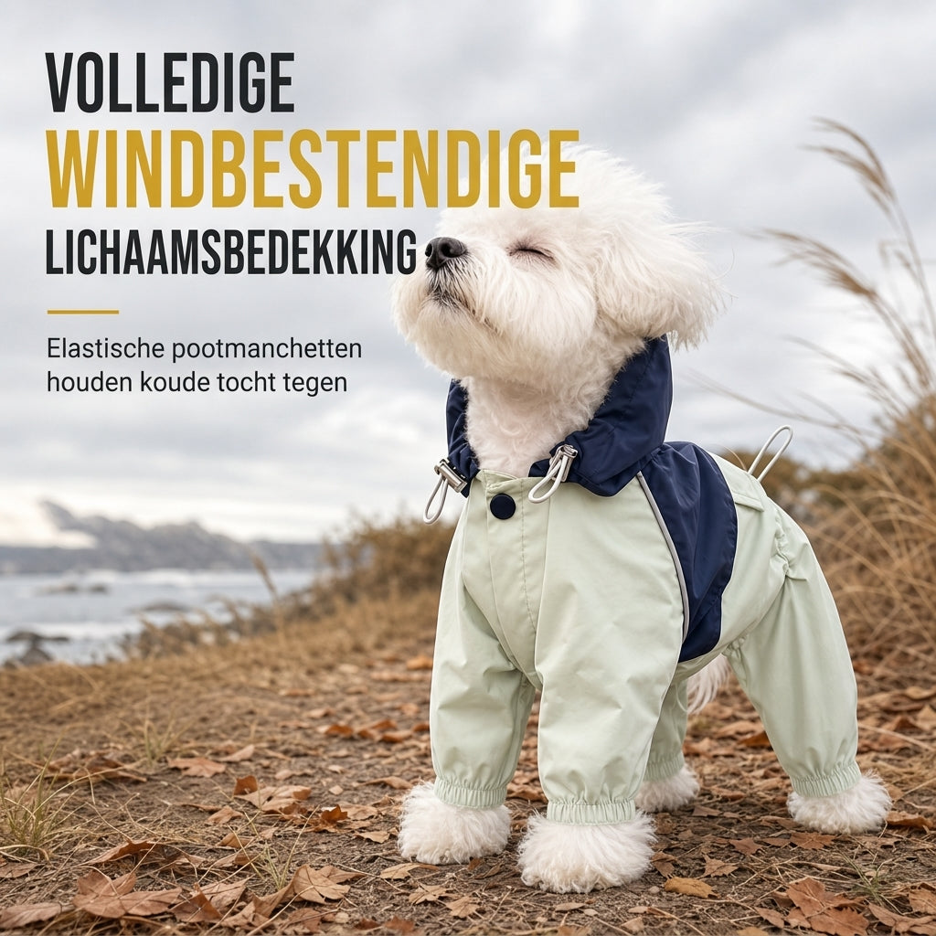 🐕 Waterafstotende hondenregenjas met volledige dekking