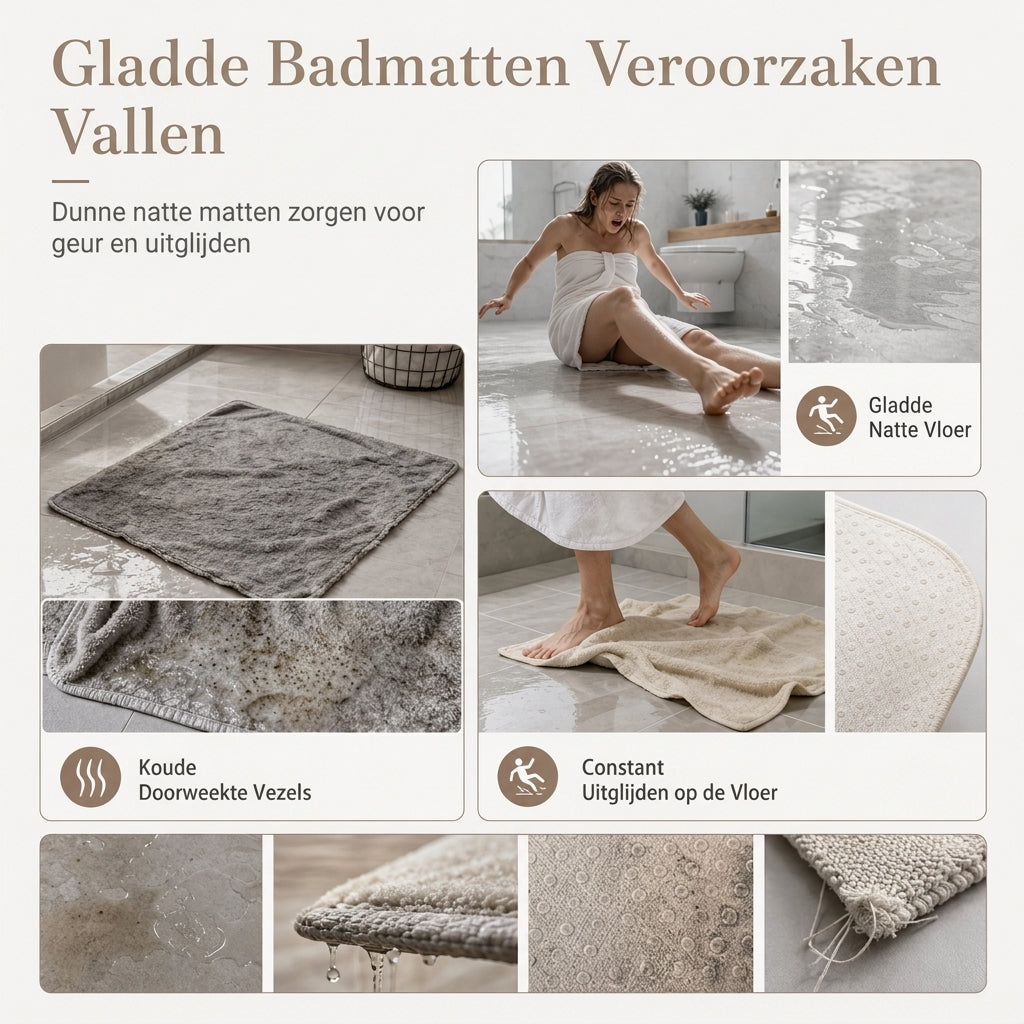 Antislip, waterabsorberende badmat met wafelstructuur, effen deurmat voor in de hal