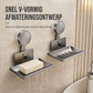 🧼 Zeephouder met vacuümzuiging: V-vormige afwatering, roestvrij aluminium, geen boren, draaislot
