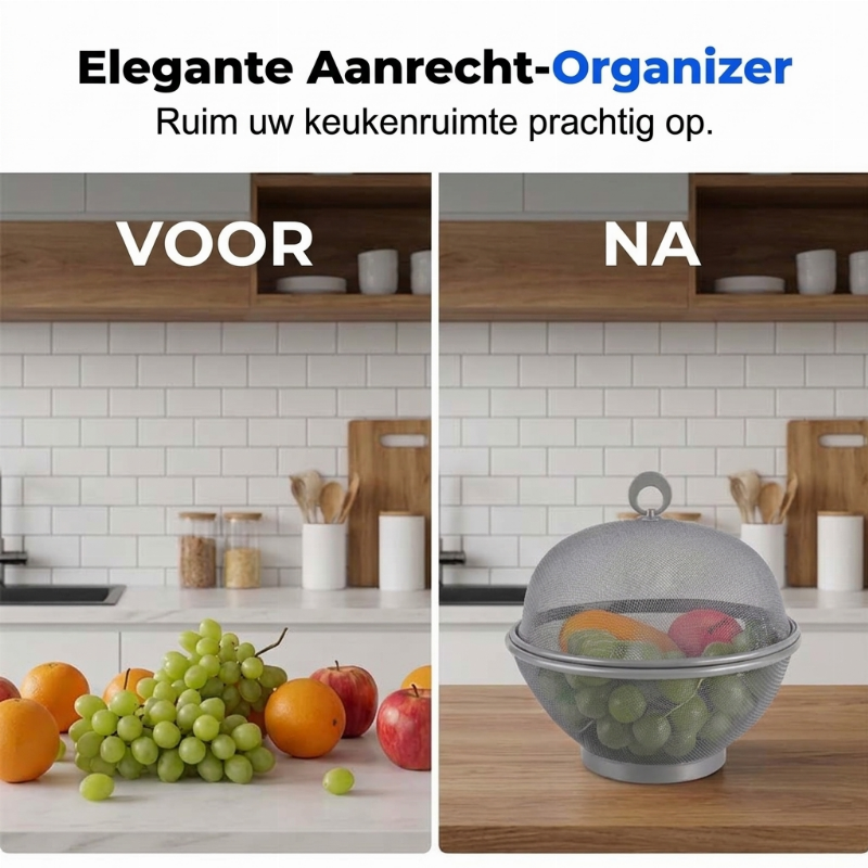 ⏳ Tijdelijke aanbieding ⏰ Fruitmand met deksel – Ademend, afwaterbaar, insectwerend 🍇