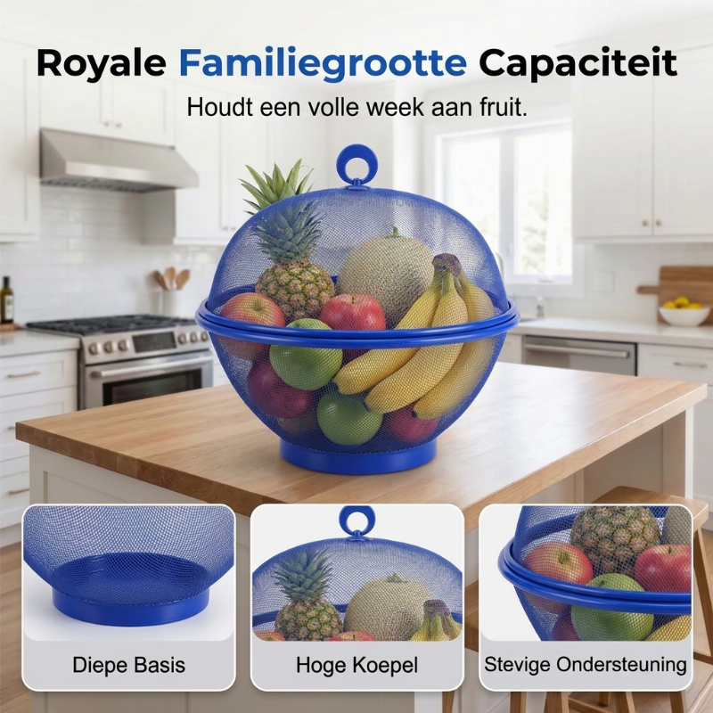 ⏳ Tijdelijke aanbieding ⏰ Fruitmand met deksel – Ademend, afwaterbaar, insectwerend 🍇