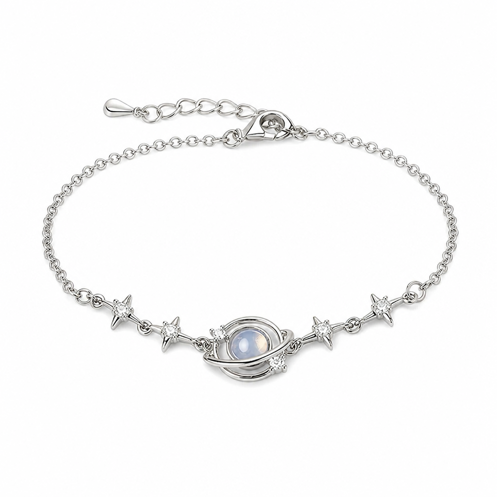 ⏳ Beperkte tijd 50% korting ⏰ 925 Zilveren Planeet & Ster Ketting — Elegant Hemelsieraden Cadeau voor Jou & Beste Vriendin 🪐✨