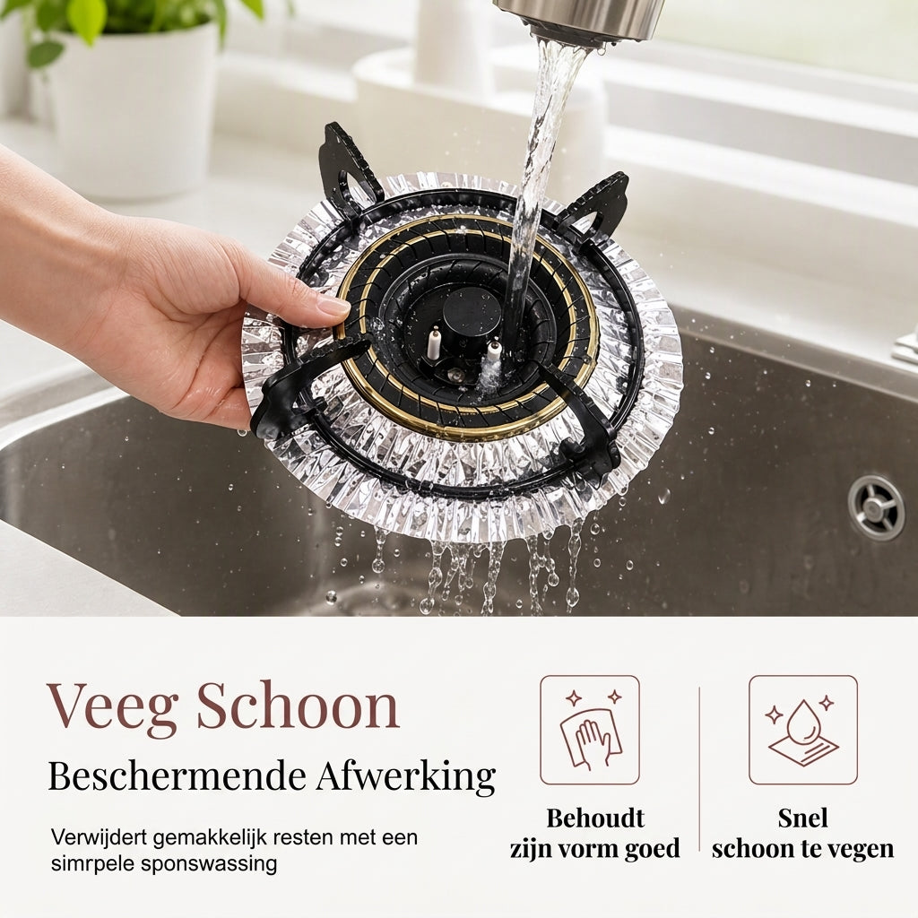 🍳 BEPERKTE TIJD 50% KORTING! 🔥 10‑Pack Zware Folie Gasfornuis Branders BODEN – Diepe Put Voorkomt Spill & Kookplaat Bescherming 🛡️