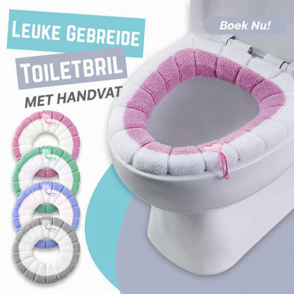 Gebreide Toiletbrilhoes met Handvat – Zacht, Warm & Wasbaar