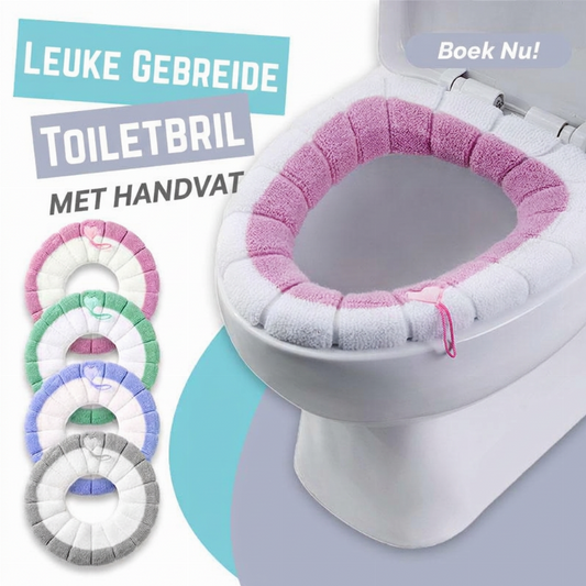Gebreide Toiletbrilhoes met Handvat – Zacht, Warm & Wasbaar