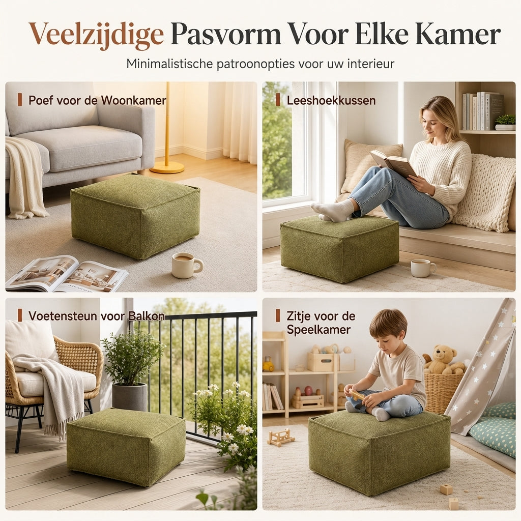 ⏳ Tijdelijke speciale aanbieding ⏰ Opbergkrukhoes: te vullen met kleding, draagvermogen 100 kg, brede rits, wasbaar, 45x45x23 cm