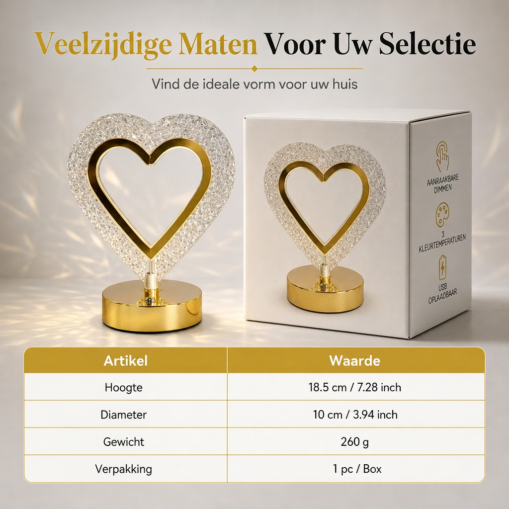 💎 50% KORTING! ✨ Crystal Touch-nachtlamp – 3 kleuren en dimbare sfeer ✨