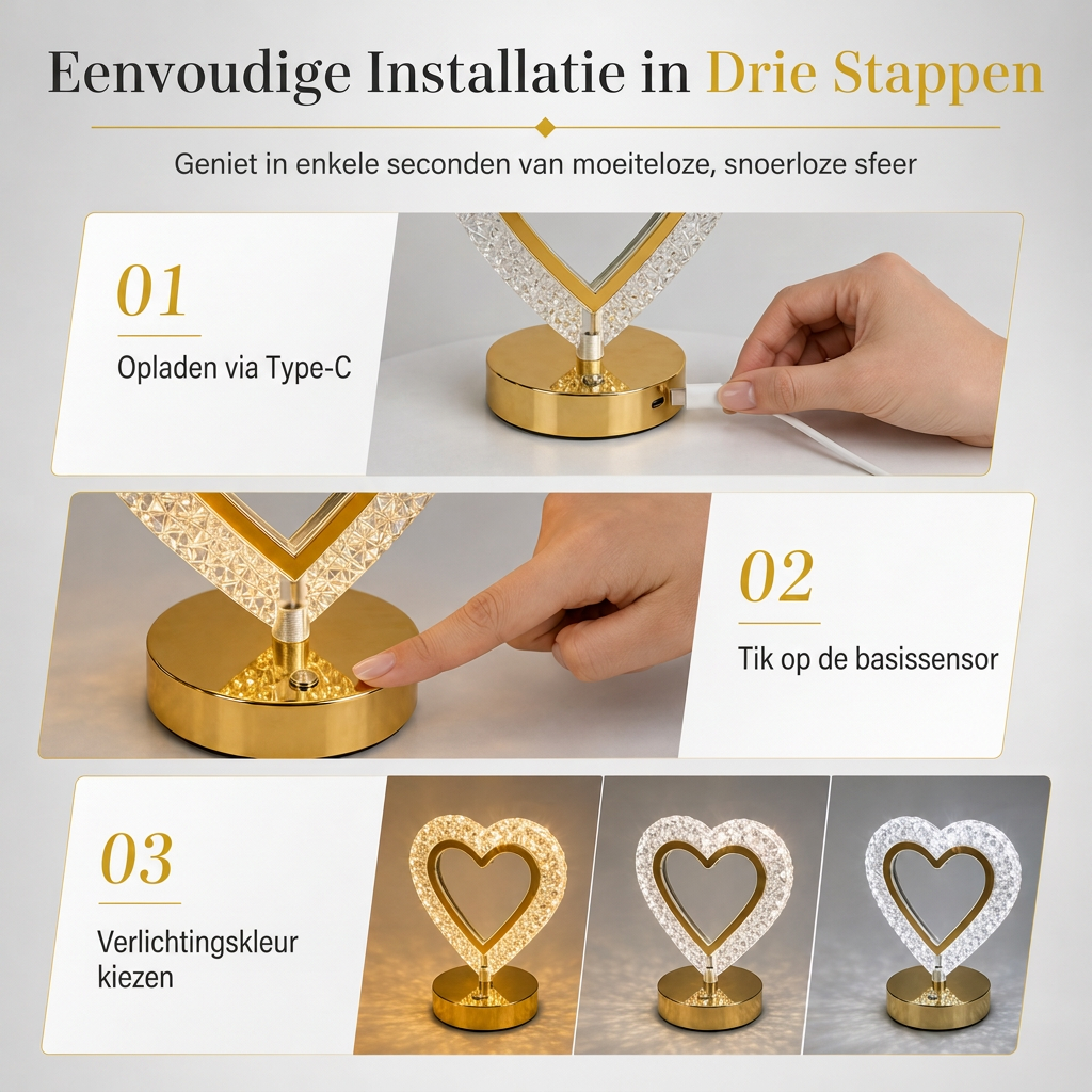 💎 50% KORTING! ✨ Crystal Touch-nachtlamp – 3 kleuren en dimbare sfeer ✨