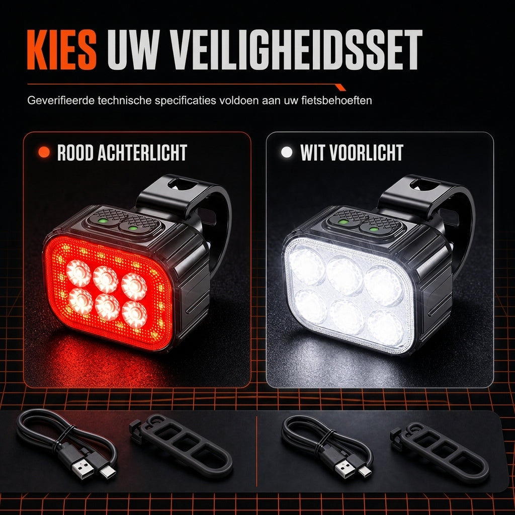 Helder fietslamp met voorlamp en achterlicht voor veiligheidswaarschuwing bij nachtelijk mountainbiken en fietsaccessoires