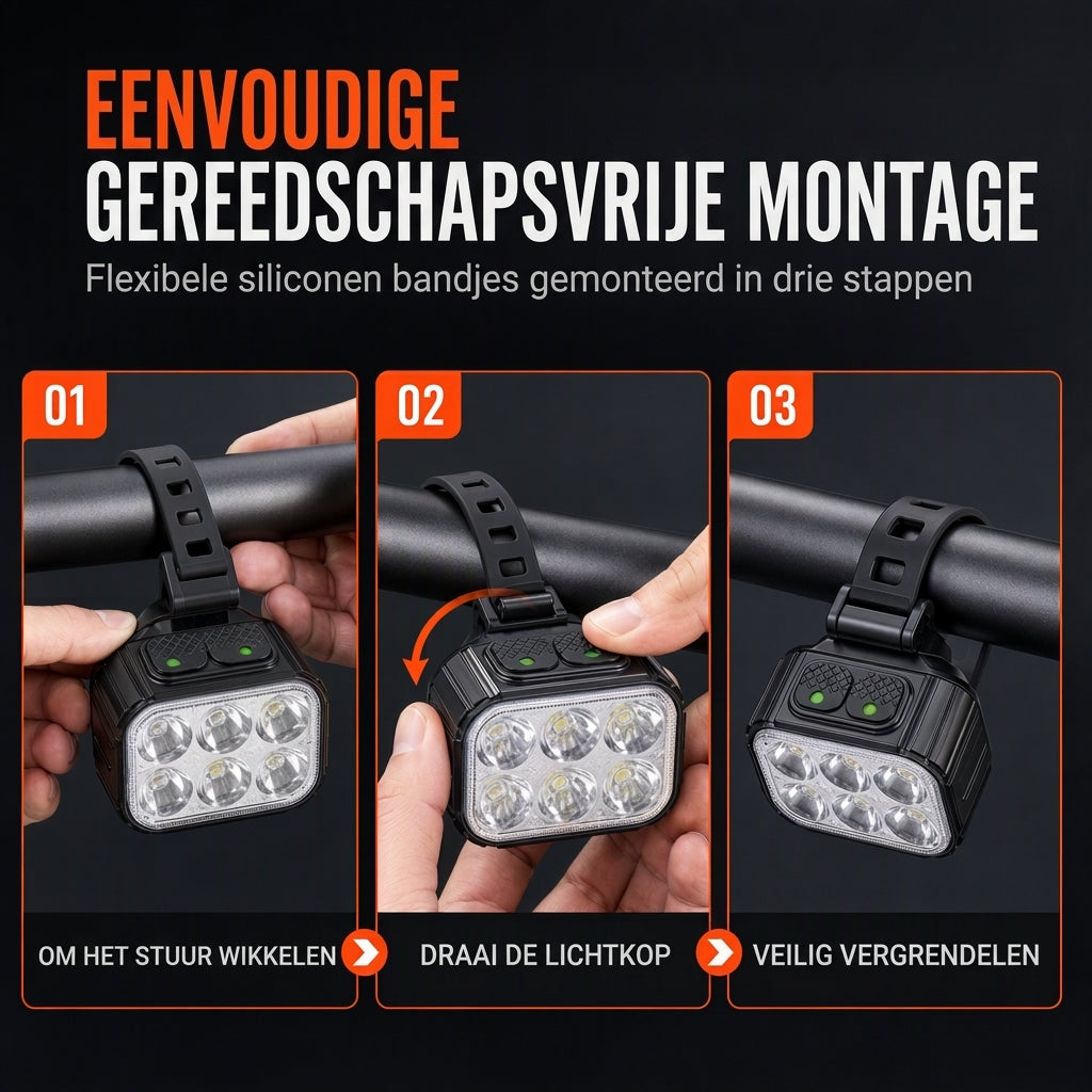 Helder fietslamp met voorlamp en achterlicht voor veiligheidswaarschuwing bij nachtelijk mountainbiken en fietsaccessoires