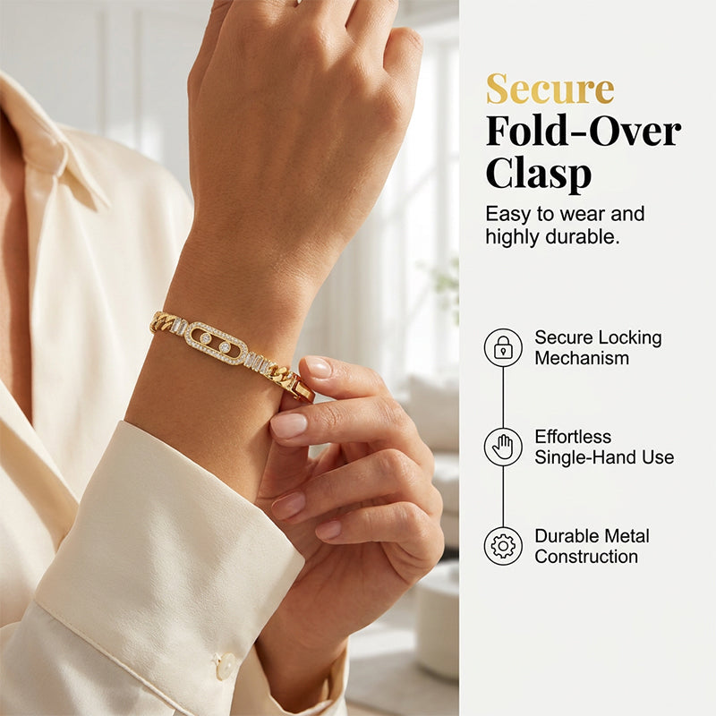 ✨ Gouden kettingarmband voor dames met zirkonia