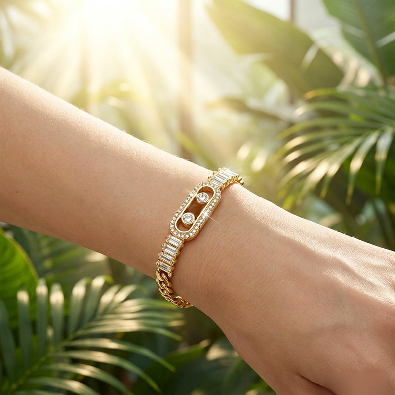 ✨ Gouden kettingarmband voor dames met zirkonia