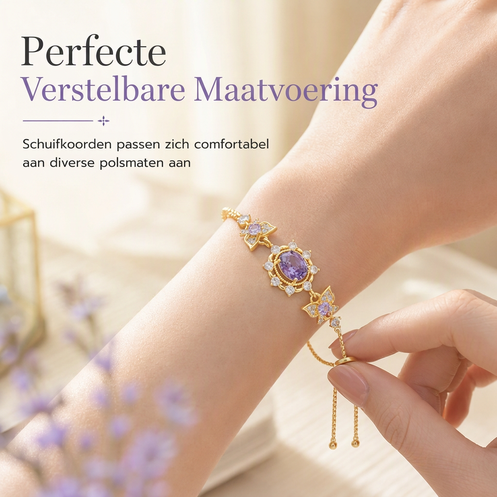 ⏳🔥 50% KORTING! 💜 Lavendelpaarse Zirkoon Vlinder Sieradenset – Verstelbare Ring & Oorbellen ✨