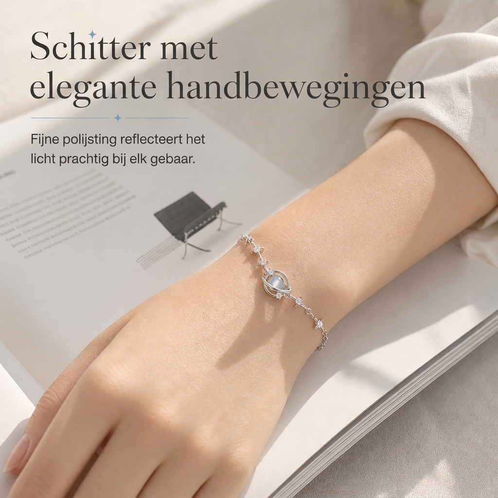⏳ Beperkte tijd 50% korting ⏰ 925 Zilveren Planeet & Ster Ketting — Elegant Hemelsieraden Cadeau voor Jou & Beste Vriendin 🪐✨