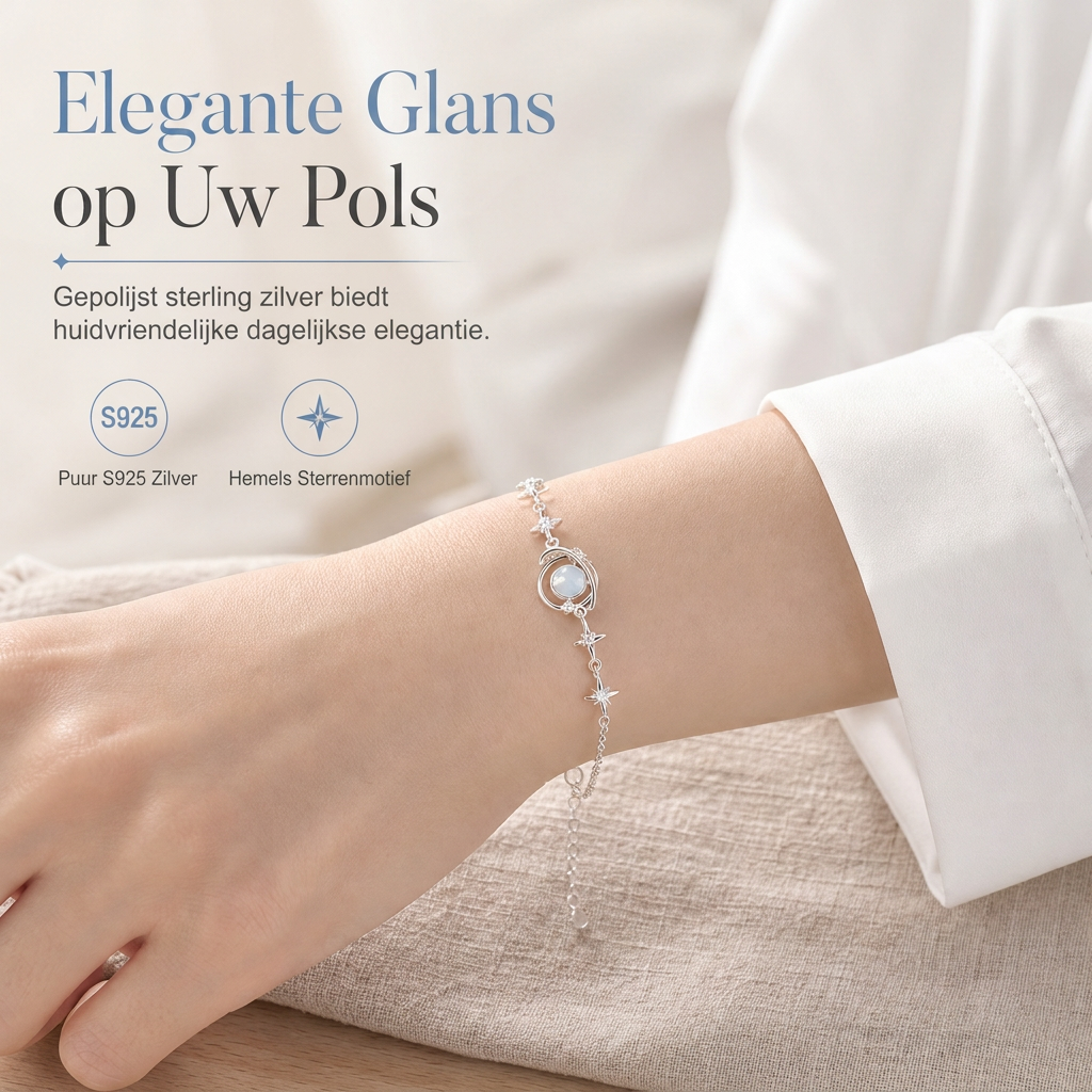 ⏳ Beperkte tijd 50% korting ⏰ 925 Zilveren Planeet & Ster Ketting — Elegant Hemelsieraden Cadeau voor Jou & Beste Vriendin 🪐✨