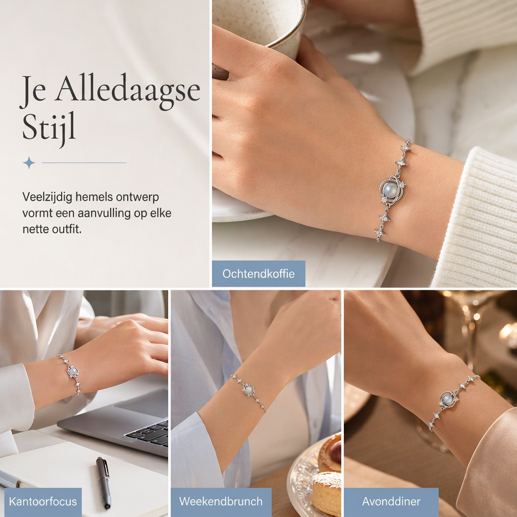 ⏳ Beperkte tijd 50% korting ⏰ 925 Zilveren Planeet & Ster Ketting — Elegant Hemelsieraden Cadeau voor Jou & Beste Vriendin 🪐✨