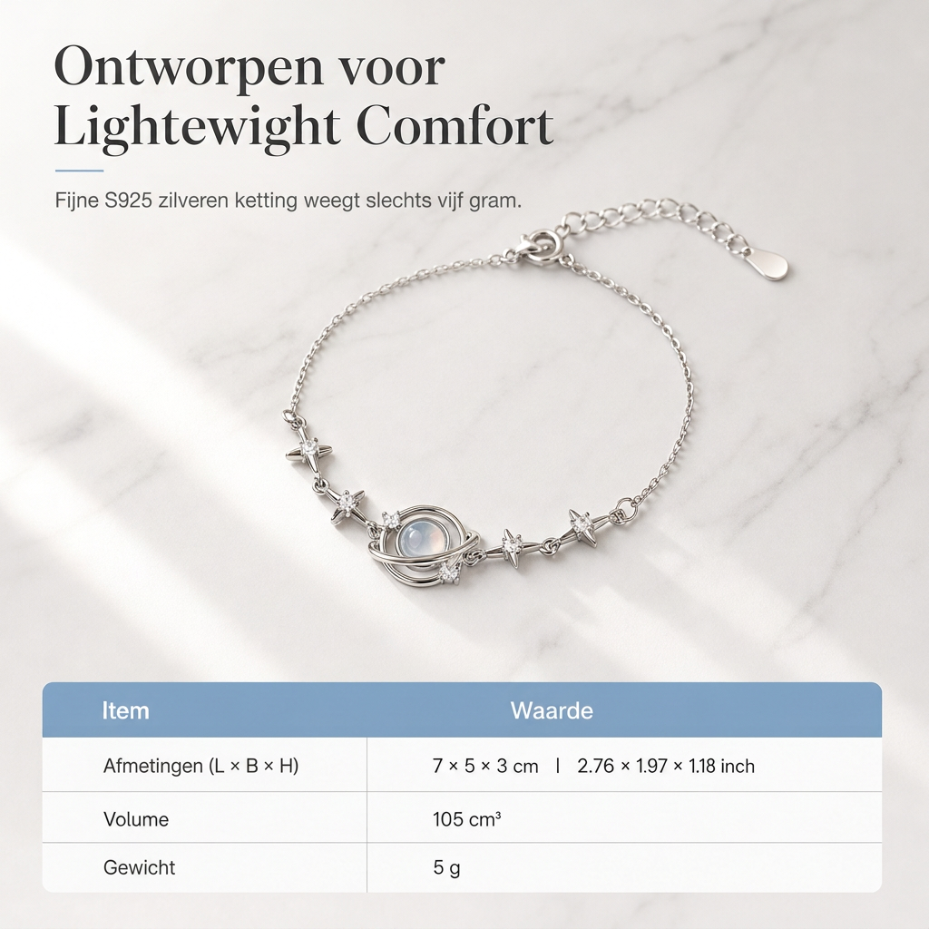 ⏳ Beperkte tijd 50% korting ⏰ 925 Zilveren Planeet & Ster Ketting — Elegant Hemelsieraden Cadeau voor Jou & Beste Vriendin 🪐✨