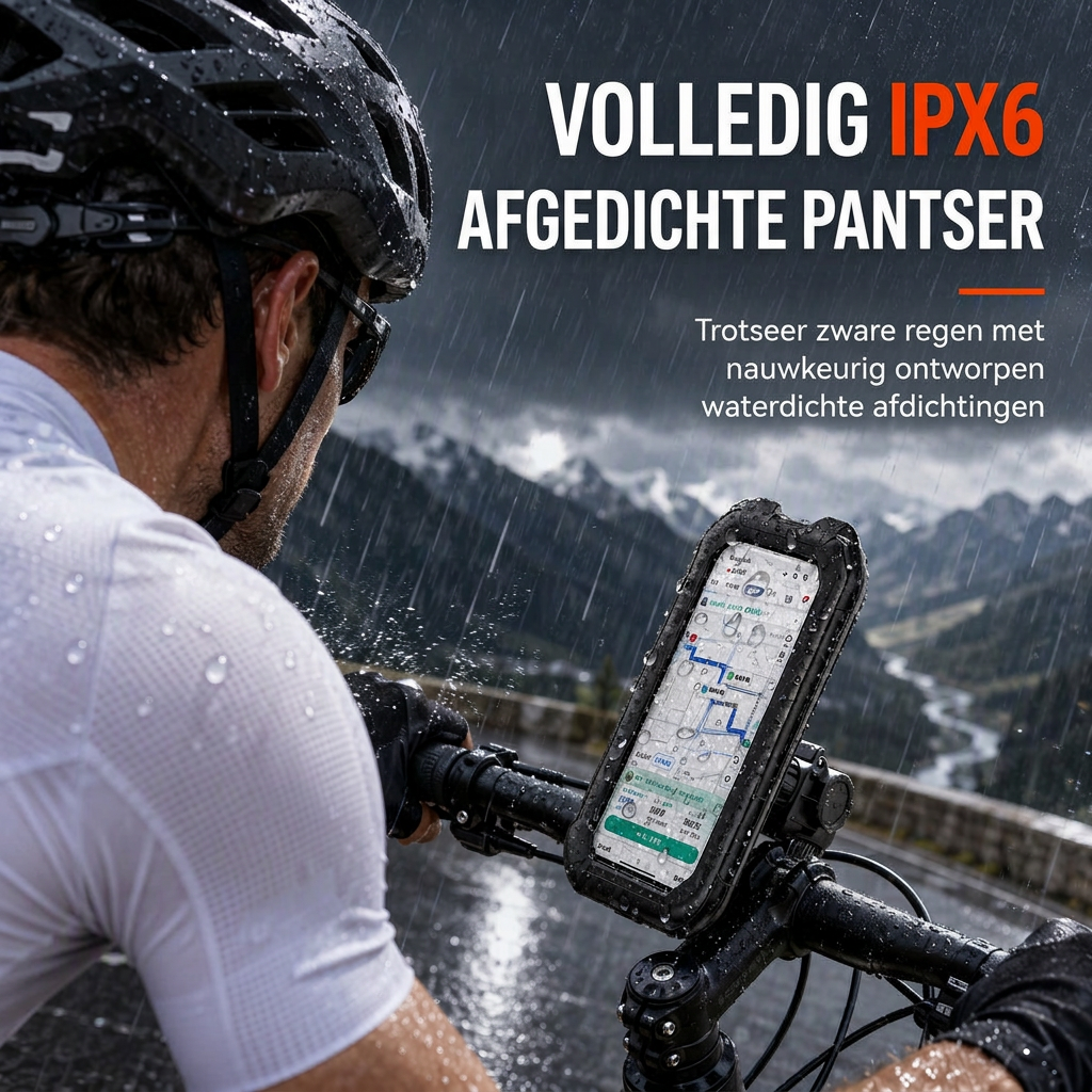 📢📢 50% KORTING!! ⏰ Waterdichte telefoonhouder voor fiets en motor – IPX6, aanraakbaar, 360° draaibaar ✨