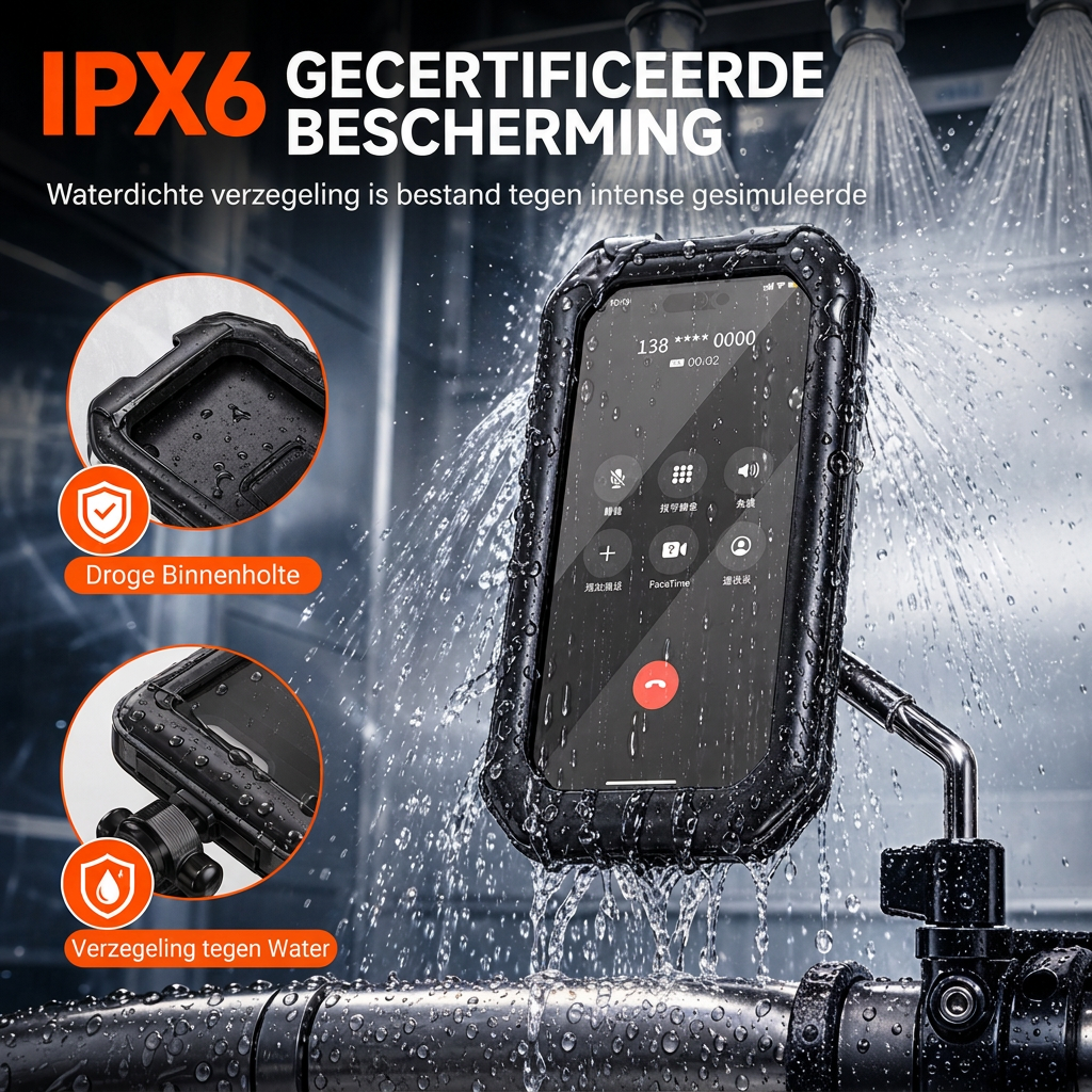 📢📢 50% KORTING!! ⏰ Waterdichte telefoonhouder voor fiets en motor – IPX6, aanraakbaar, 360° draaibaar ✨