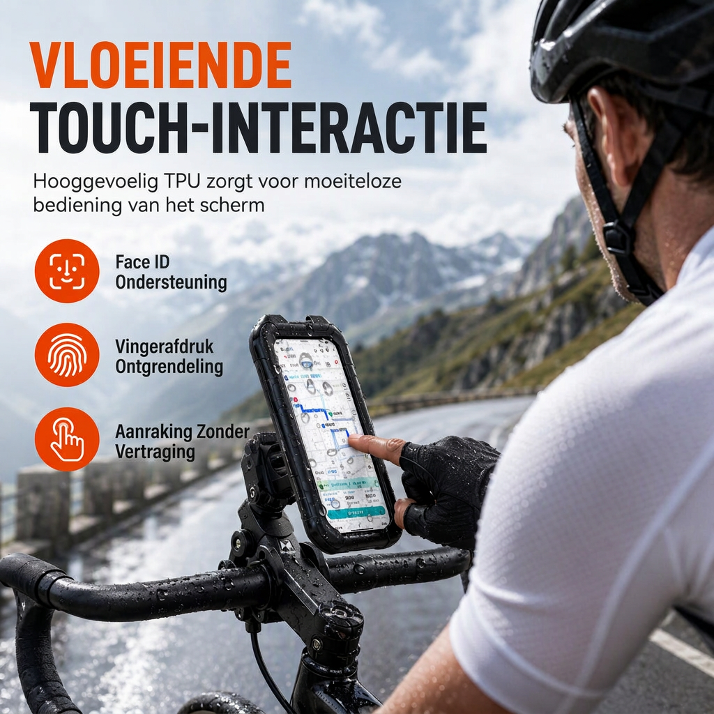 📢📢 50% KORTING!! ⏰ Waterdichte telefoonhouder voor fiets en motor – IPX6, aanraakbaar, 360° draaibaar ✨