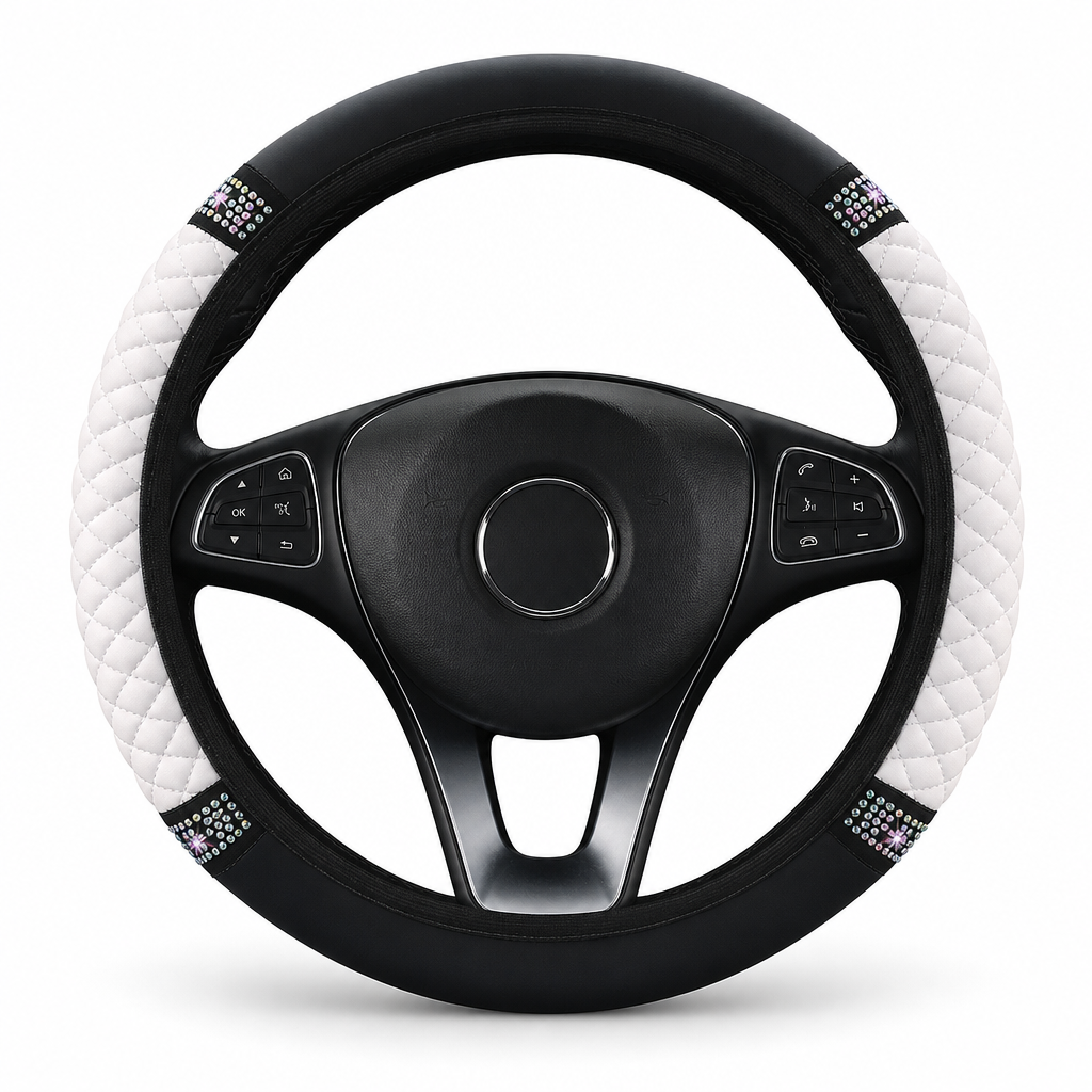 ✨Strass Stuurhoes – Schitterend, Gewatteerd, Luxueus 🚗