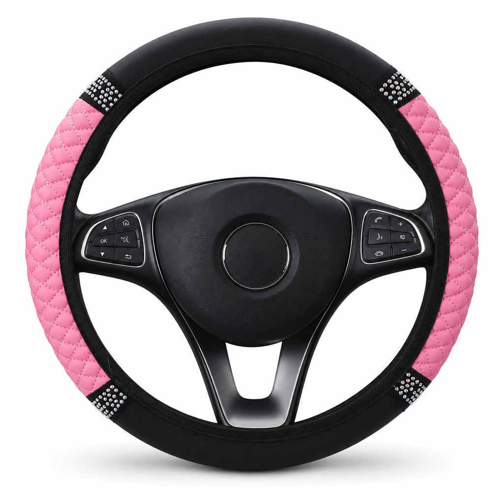 ✨Strass Stuurhoes – Schitterend, Gewatteerd, Luxueus 🚗