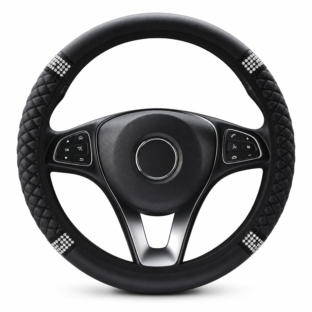 ✨Strass Stuurhoes – Schitterend, Gewatteerd, Luxueus 🚗