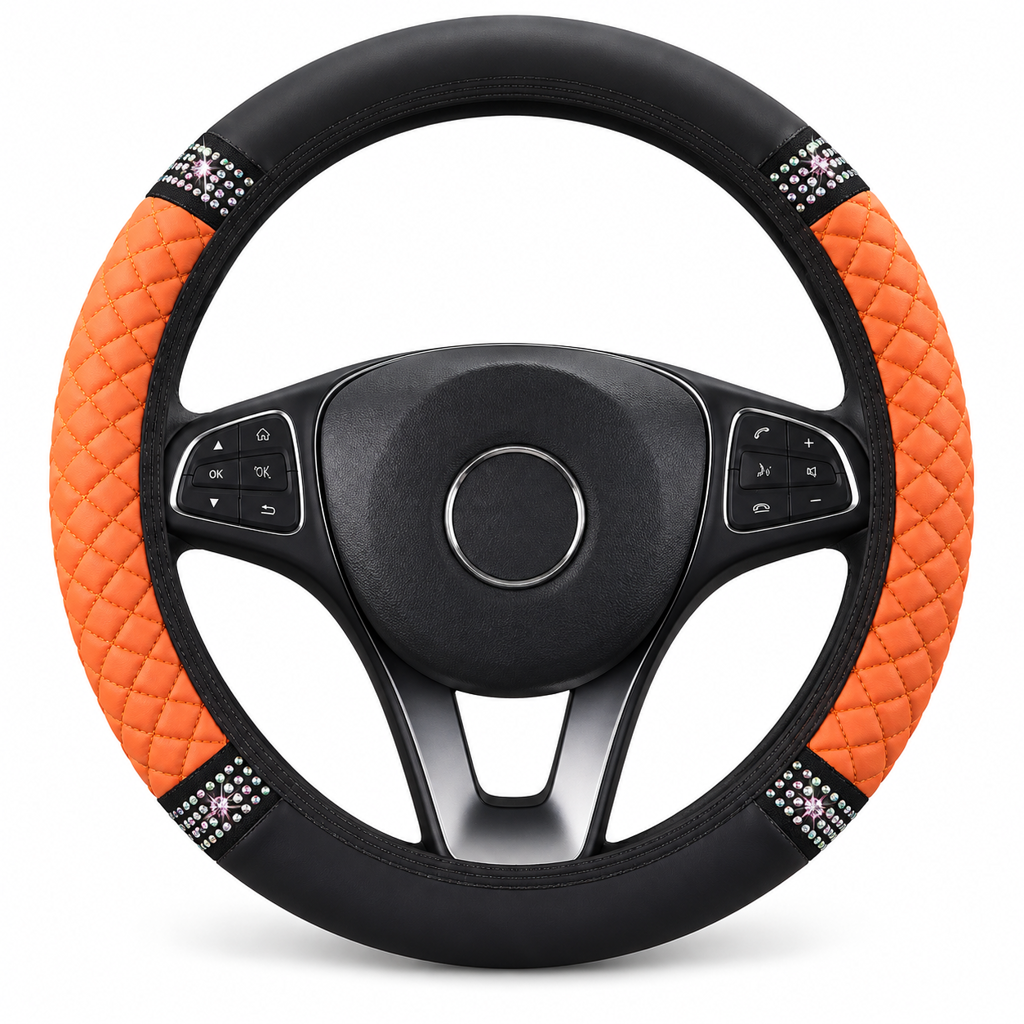 ✨Strass Stuurhoes – Schitterend, Gewatteerd, Luxueus 🚗