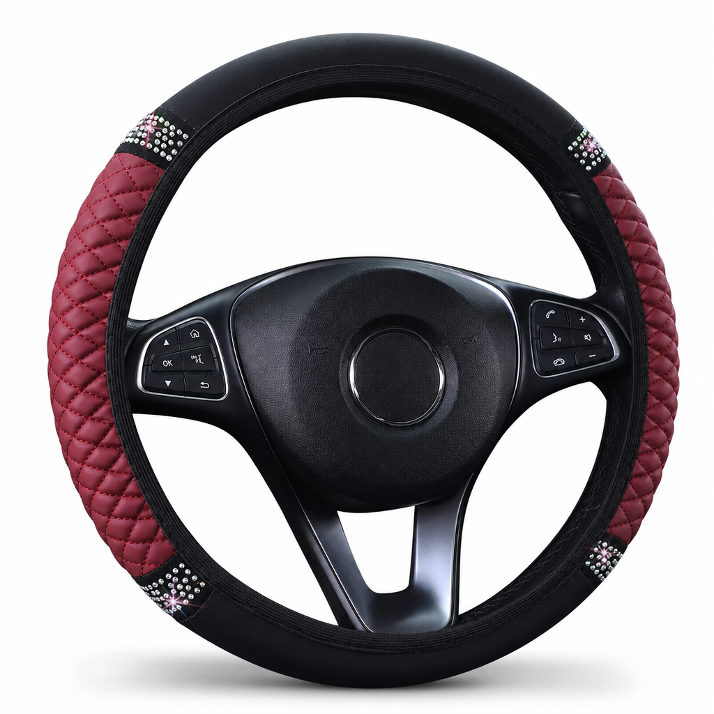 ✨Strass Stuurhoes – Schitterend, Gewatteerd, Luxueus 🚗