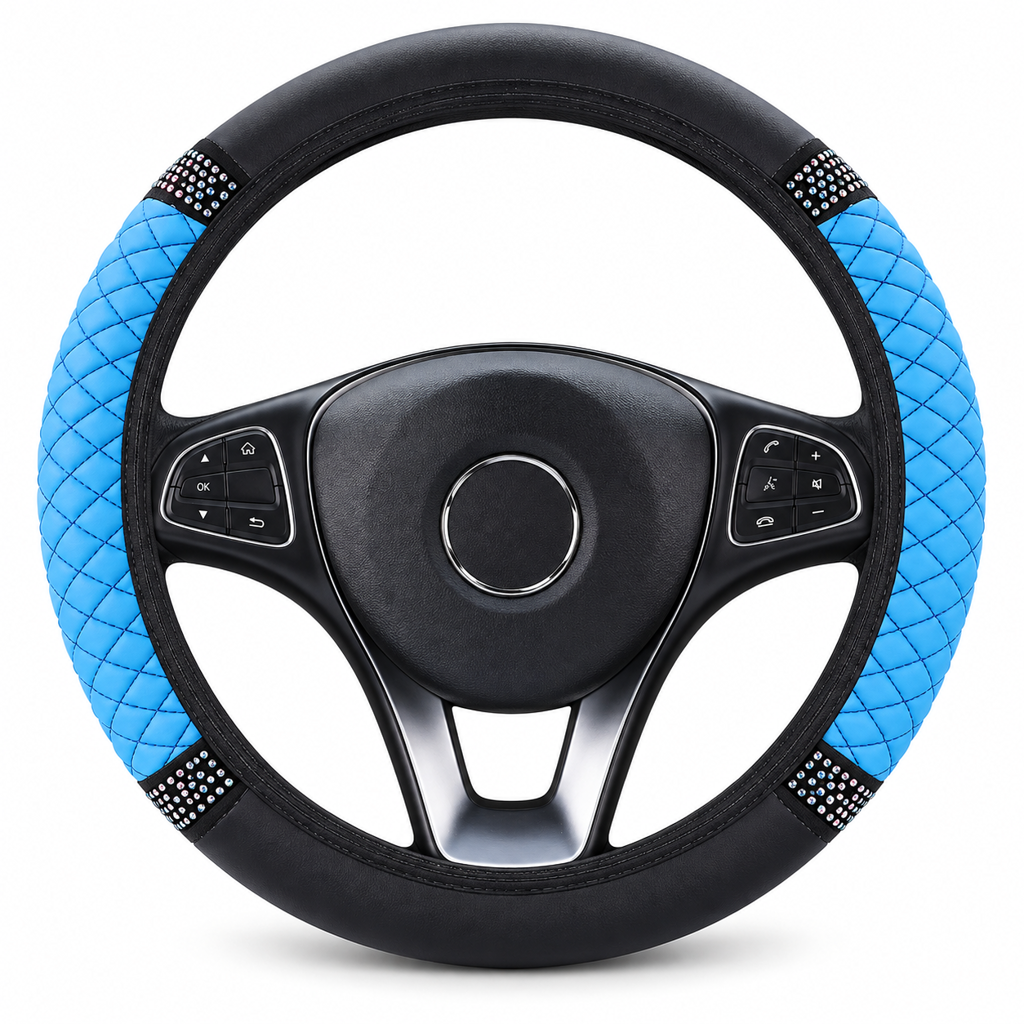 ✨Strass Stuurhoes – Schitterend, Gewatteerd, Luxueus 🚗