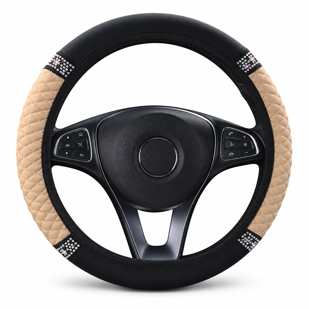 ✨Strass Stuurhoes – Schitterend, Gewatteerd, Luxueus 🚗