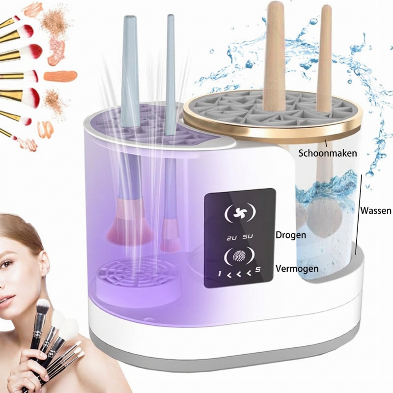 ⏳ Beperkte tijd 50% korting 💥 🎨🧼 3-in-1 Elektrische make-upkwastreiniger