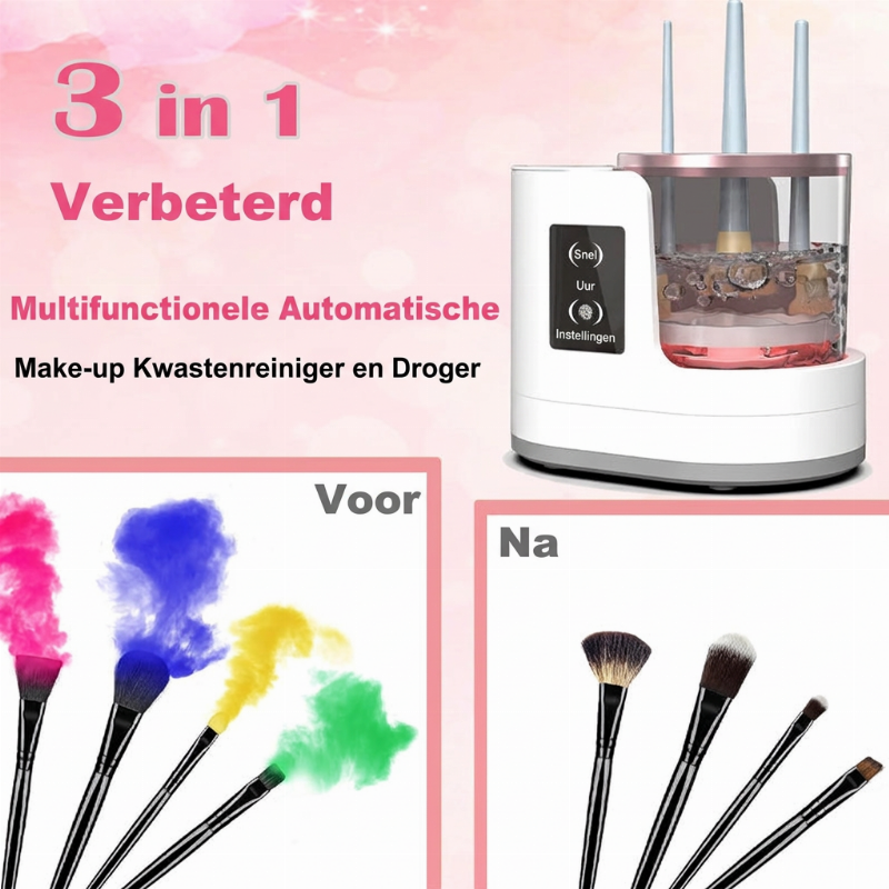 ⏳ Beperkte tijd 50% korting 💥 🎨🧼 3-in-1 Elektrische make-upkwastreiniger