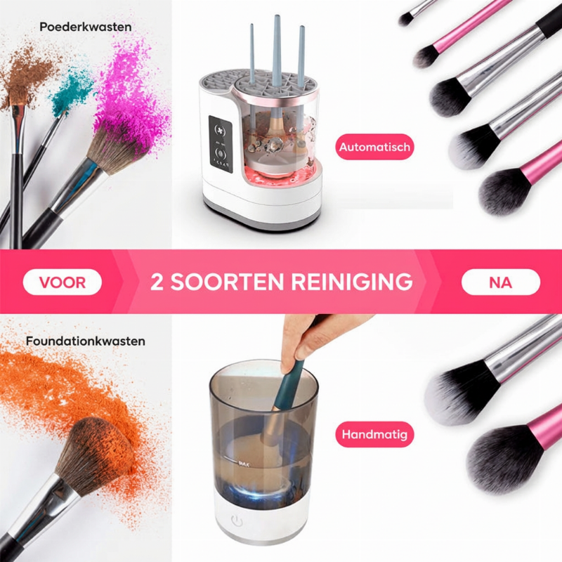 ⏳ Beperkte tijd 50% korting 💥 🎨🧼 3-in-1 Elektrische make-upkwastreiniger