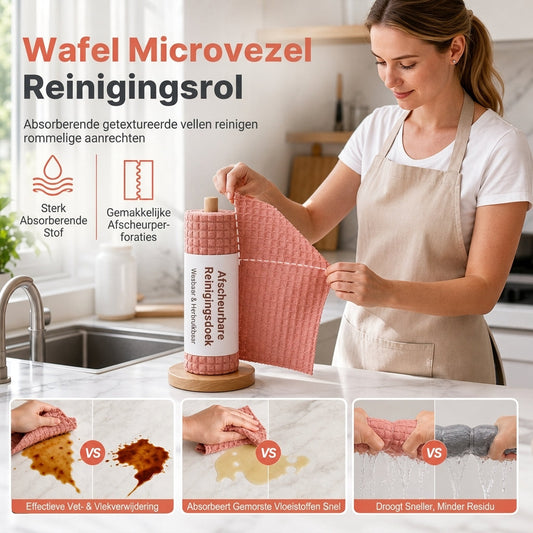 🧽 Afscheurbare wegwerp schoonmaakdoekjesrol voor wekelijks gebruik – dik, handig en gemakkelijk ✨