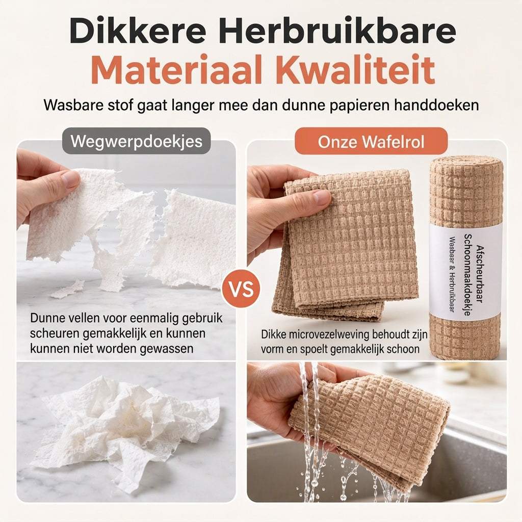 🧽 Afscheurbare wegwerp schoonmaakdoekjesrol voor wekelijks gebruik – dik, handig en gemakkelijk ✨