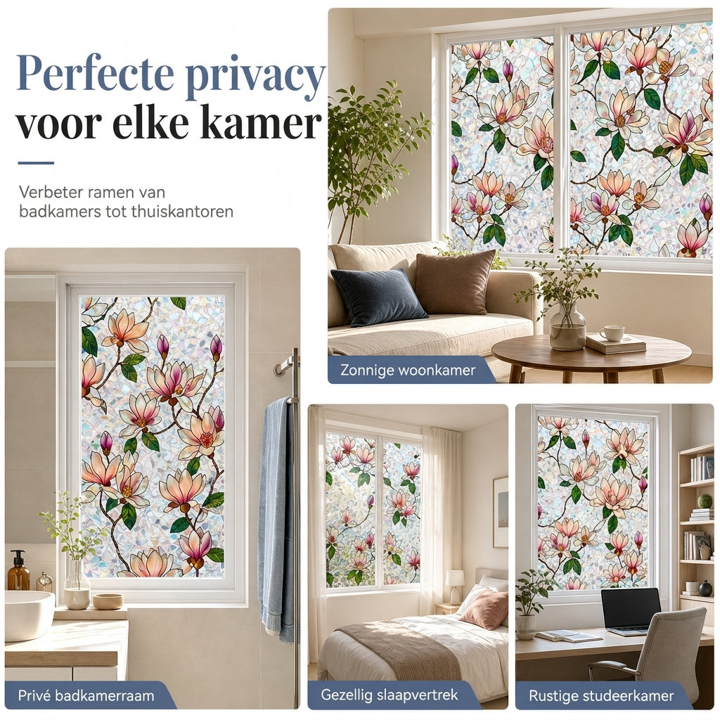 🌈 BEPERKTE TIJD 50% KORTING! ✨ 3D Regenboog Raamfolie – Statische Privacy Glass Sticker, Lijmvrije DIY Sun Catcher & UV-filter 🪟