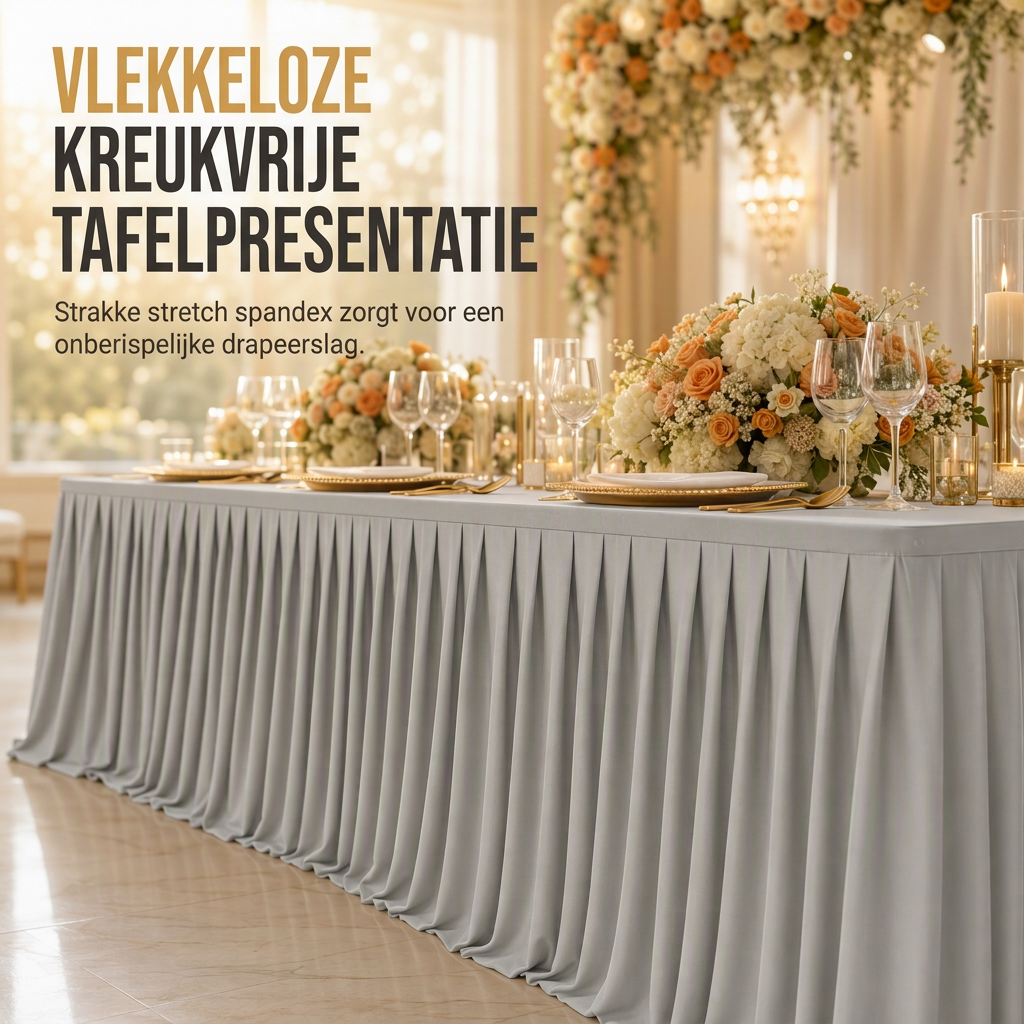 🎉 BEPERKTE TIJD 50% KORTING! ✅ Geplooide tafelrok voor evenementen – Elegant, kreukvrij en herbruikbaar 🎊
