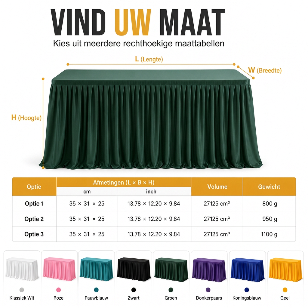 🎉 BEPERKTE TIJD 50% KORTING! ✅ Geplooide tafelrok voor evenementen – Elegant, kreukvrij en herbruikbaar 🎊