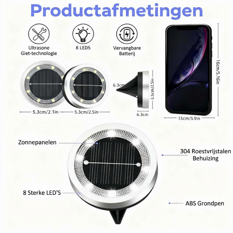 💥 Buiten Tuin Zonne Grond Lampen – 4 Stuks ☀️🌿✨