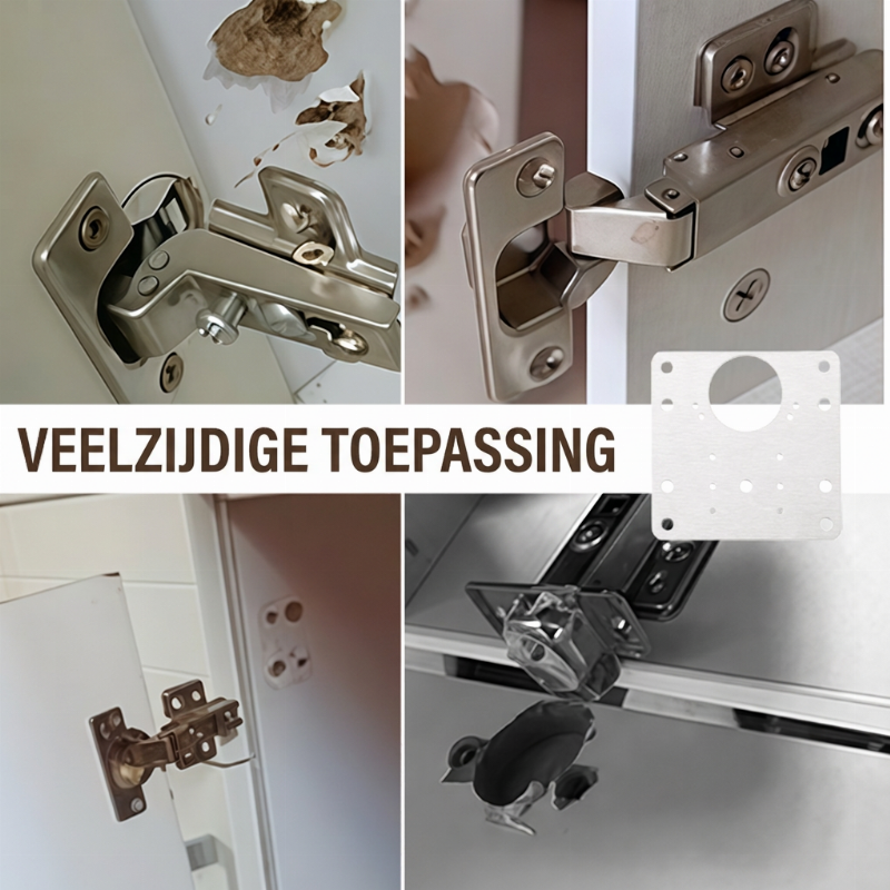 🚪 50% KORTING 🔧 Scharnier Reparatieplaat – Losse Kastdeuren Snel Repareren, Geen Vervanging – RVS & Dubbelzijdig 🛠️