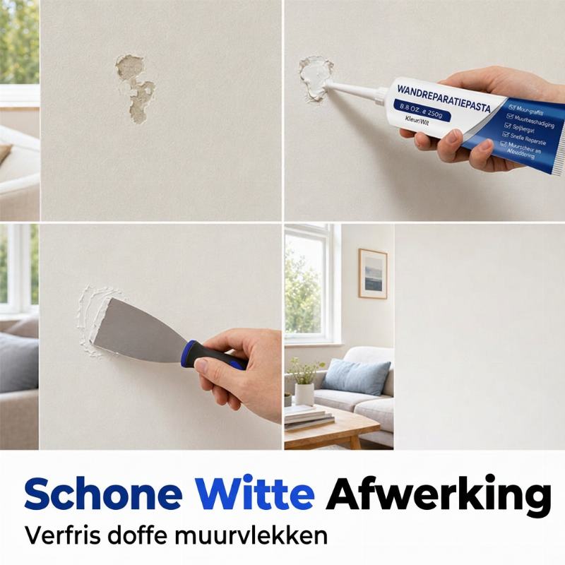 🧱 Slechts voor beperkte tijd 50% KORTING 🛠️ Waterdichte Muurreparatiepasta — Vult Scheuren & Gaten, Gladdere Witte Afwerking
