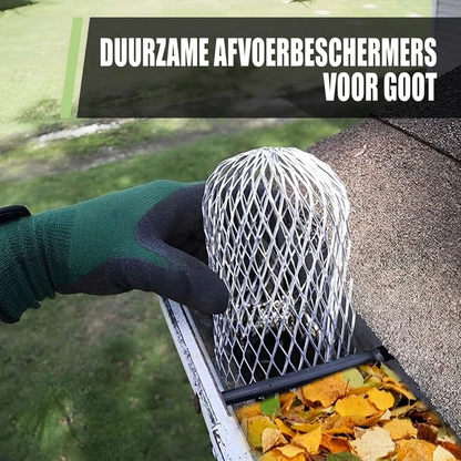 🌧️ BEPERKTE TIJD 50% KORTING! 🛠️ Regenpijpafvoer Beschermers – Aluminium Gaas, Blokkeert Blad, Eenvoudige Installatie ✨