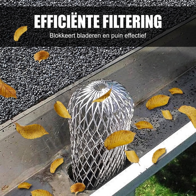🌧️ BEPERKTE TIJD 50% KORTING! 🛠️ Regenpijpafvoer Beschermers – Aluminium Gaas, Blokkeert Blad, Eenvoudige Installatie ✨