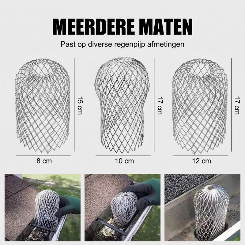 🌧️ BEPERKTE TIJD 50% KORTING! 🛠️ Regenpijpafvoer Beschermers – Aluminium Gaas, Blokkeert Blad, Eenvoudige Installatie ✨