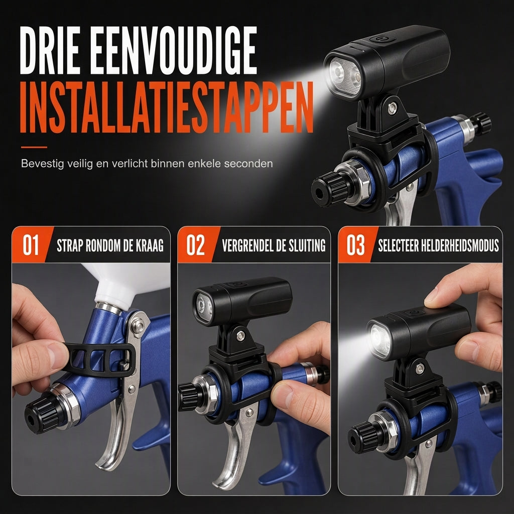 🔧 TIJDELIJK 50% KORTING! ✨ Lichtgewicht Spuitpistool – LED-Richtverlichting, Egale Afwerking, Voor Diverse Toepassingen 🎨