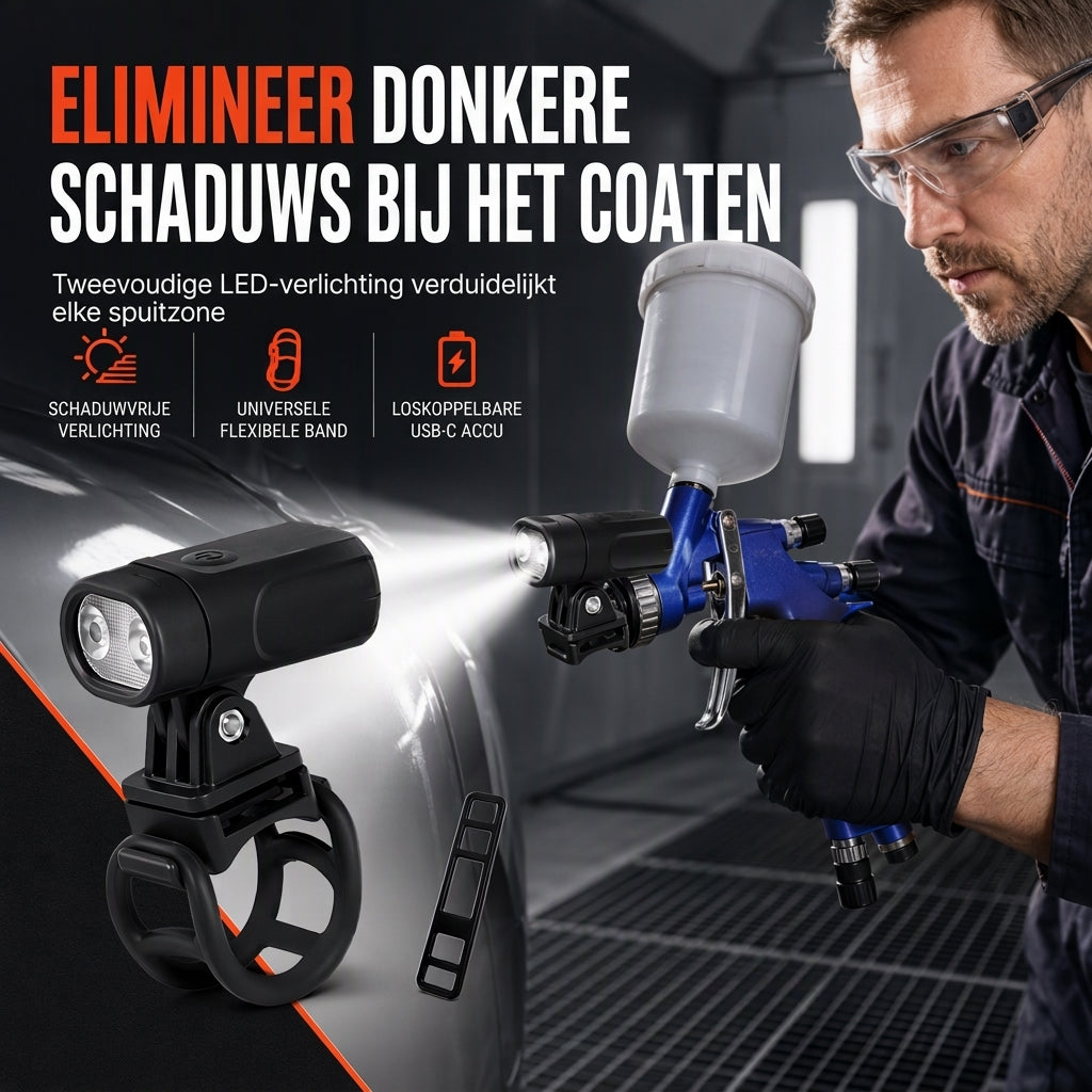🔧 TIJDELIJK 50% KORTING! ✨ Lichtgewicht Spuitpistool – LED-Richtverlichting, Egale Afwerking, Voor Diverse Toepassingen 🎨