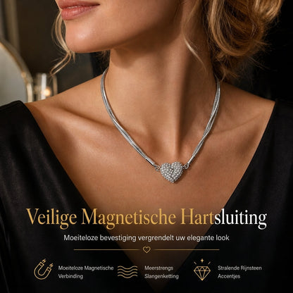 Minimalistische magnetische Liefdeshart voor Vrouwen met Strass