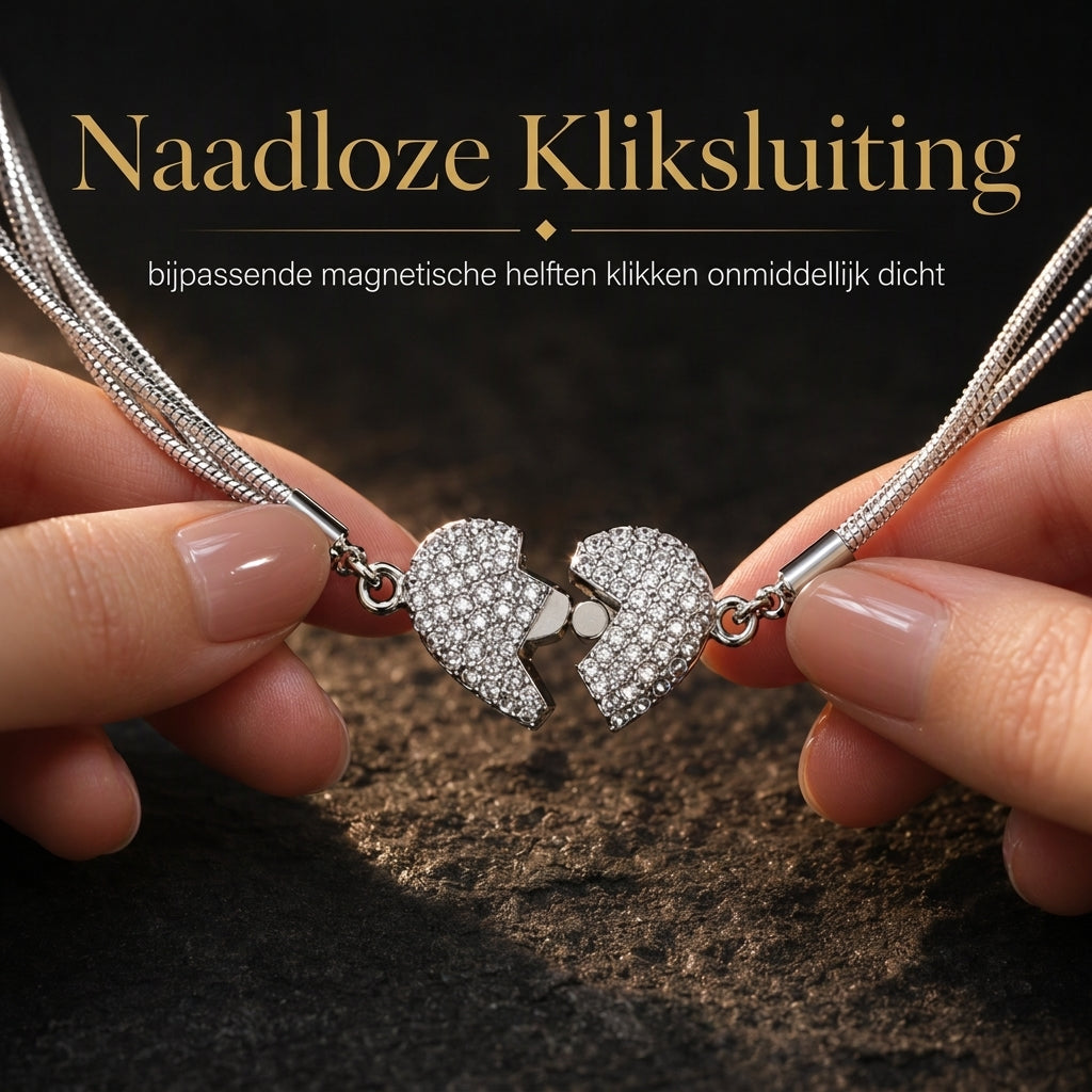 Minimalistische magnetische Liefdeshart voor Vrouwen met Strass