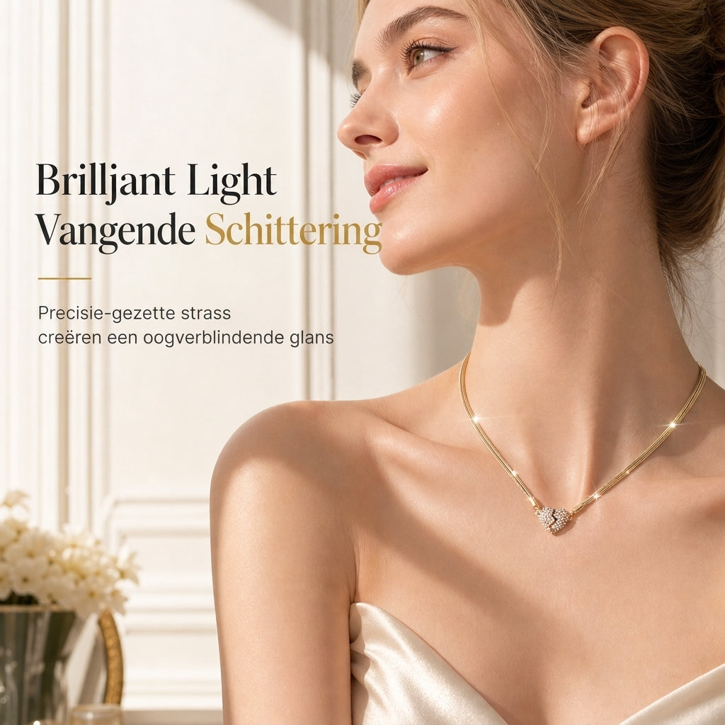Minimalistische magnetische Liefdeshart voor Vrouwen met Strass